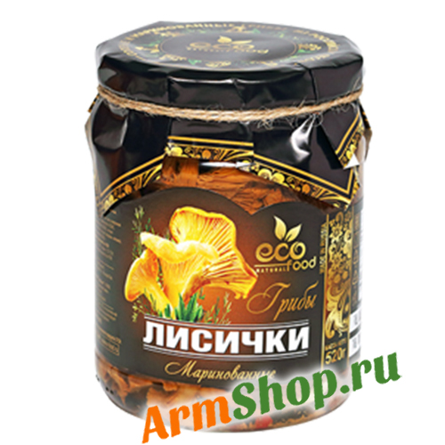 Лисички маринованные резаные 520 гр "Эко Фуд"