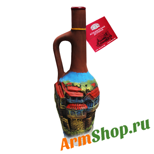 Вино Грузинское сувенирное Алазанская Долина Кувшин "Город" Красное полусладкое 0,75л 10,5-13% "Кварельский погреб"