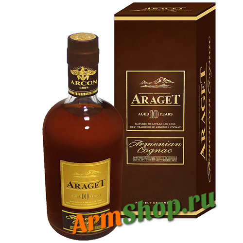 Коньяк ARAGET 10 лет выдержки 0,5л 40%, АРКОН